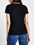  image of river-island-button-chest-pocket-t-shirt-black