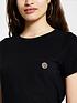  image of river-island-button-chest-pocket-t-shirt-black