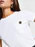  image of river-island-button-chest-pocket-t-shirt-white