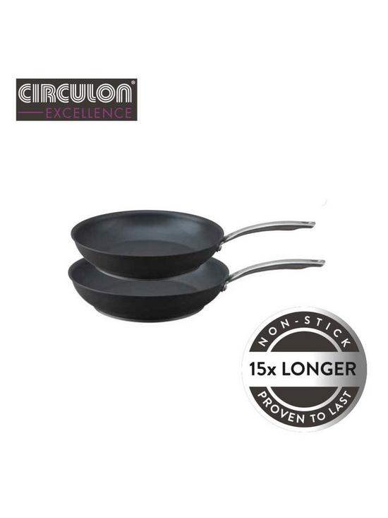 stillFront image of circulon-excellence-hard-anodised-induction-26cm-and-30cm-frying-pan-set