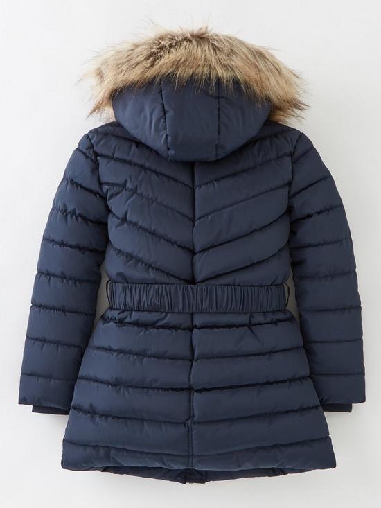 back image of everyday-girls-faux-fur-hooded-beltednbsphalf-faux-fur-lined-coat-navy
