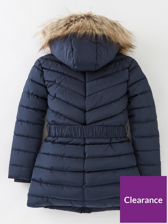 back image of v-by-very-girls-faux-fur-hooded-fur-linednbspcoat-navy