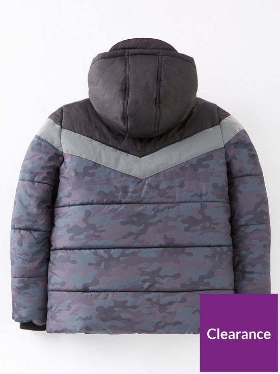 back image of v-by-very-boys-cut-and-sew-padded-half-fleece-lined-jacket-camo