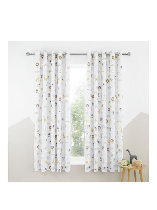 front image of catherine-lansfield-roarsome-animals-blackout-curtains