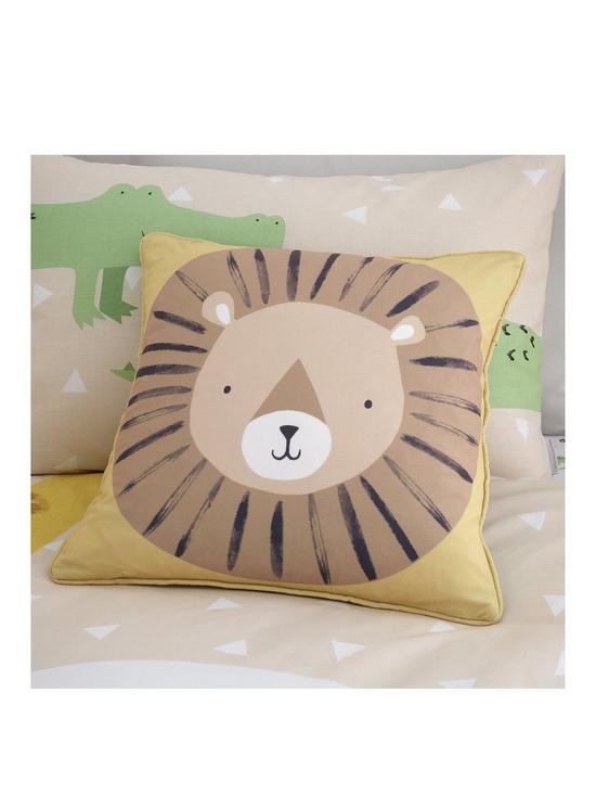 front image of catherine-lansfield-roarsome-animals-cushion