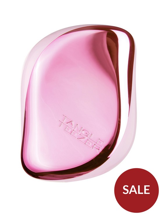 front image of tangle-teezer-the-compact-styler-detangling-hairbrush-babydoll-pink