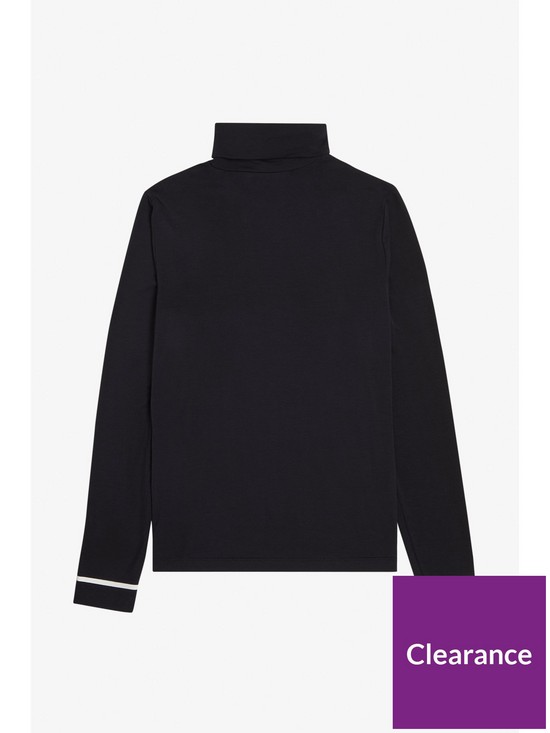 stillFront image of fred-perry-high-necknbsplong-sleeve-top-black