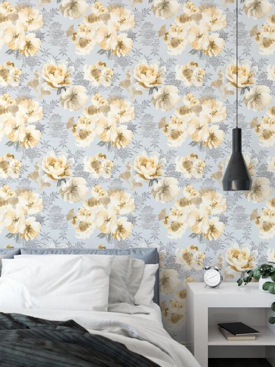 stillFront image of catherine-lansfield-dramatic-floral-ochre-wallpaper