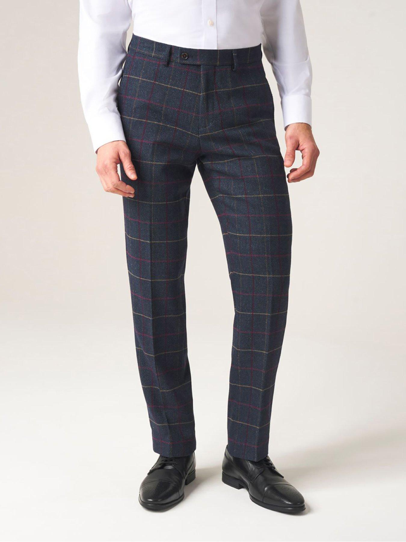 Image 1 of 3 of Skopes Doyle Check Tailored Suit Trousers - Dark Blue