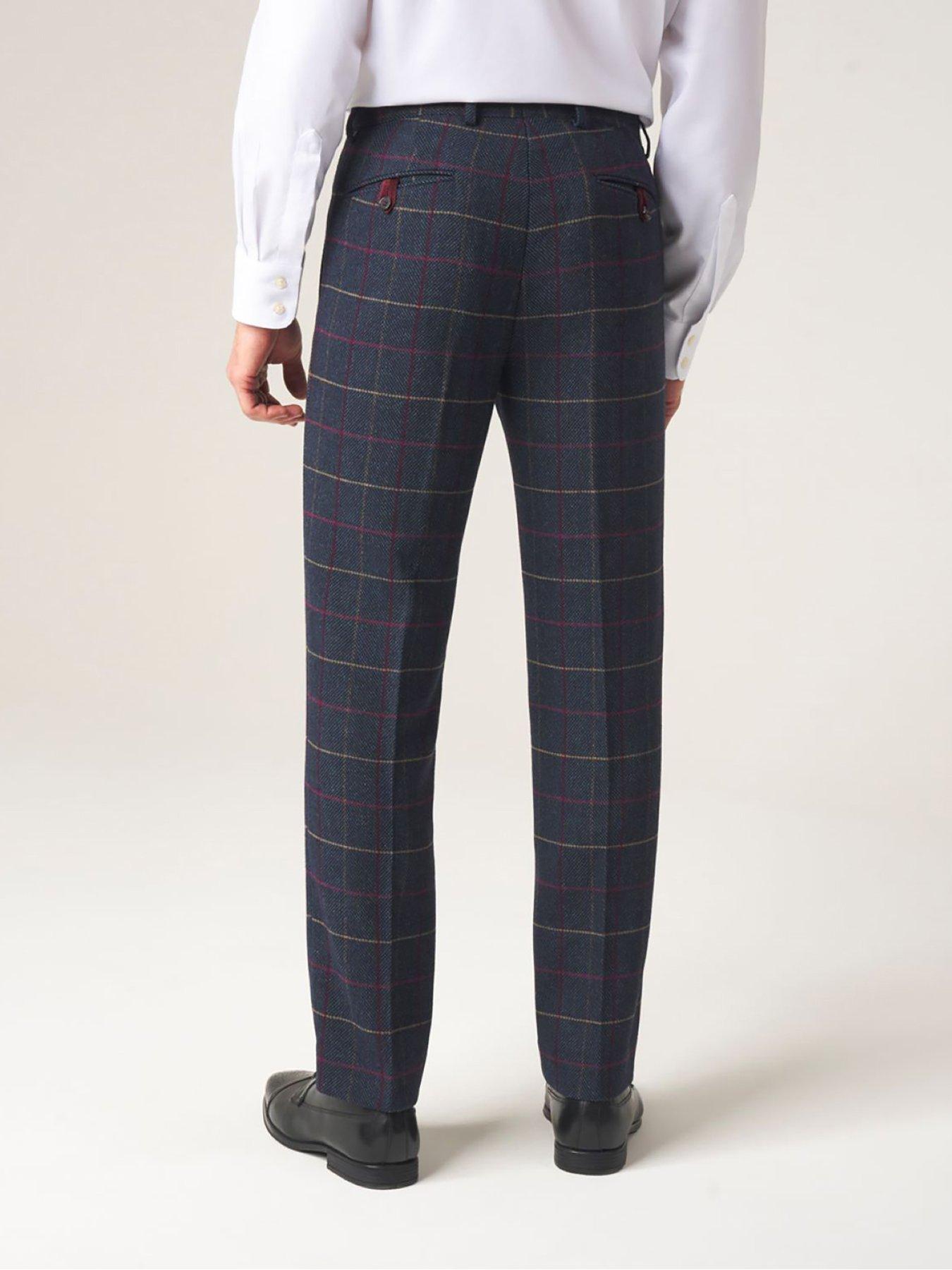 Image 2 of 3 of Skopes Doyle Check Tailored Suit Trousers - Dark Blue