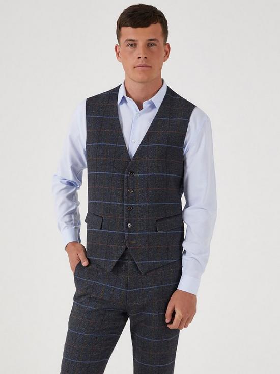 front image of skopes-doyle-standard-v-waistcoat-grey-blue