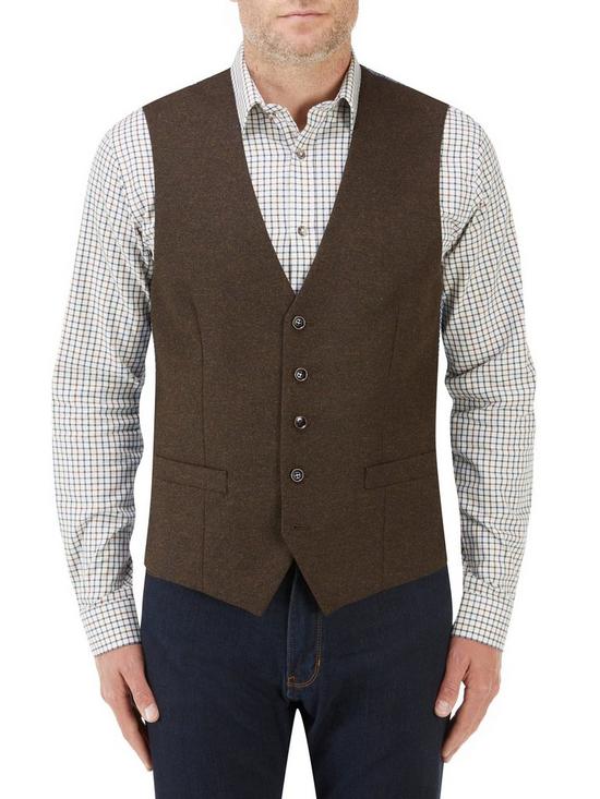 front image of skopes-chadwick-standard-v-waistcoat-brown