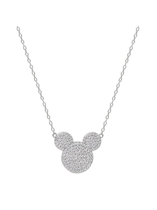stillFront image of disney-mickey-mouse-sterling-silver-crystal-pendant-necklace