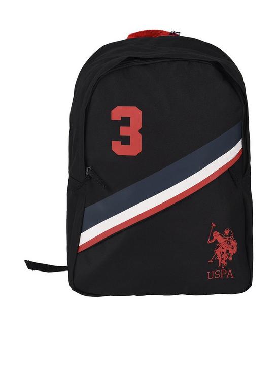 front image of us-polo-assn-boys-no3-backpack-black