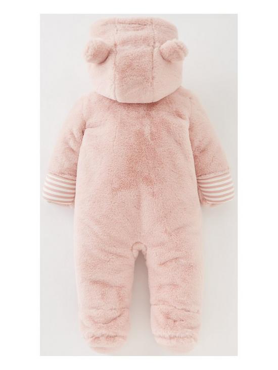 back image of mini-v-by-very-baby-girlsnbspfaux-fur-cuddle-suit-pink