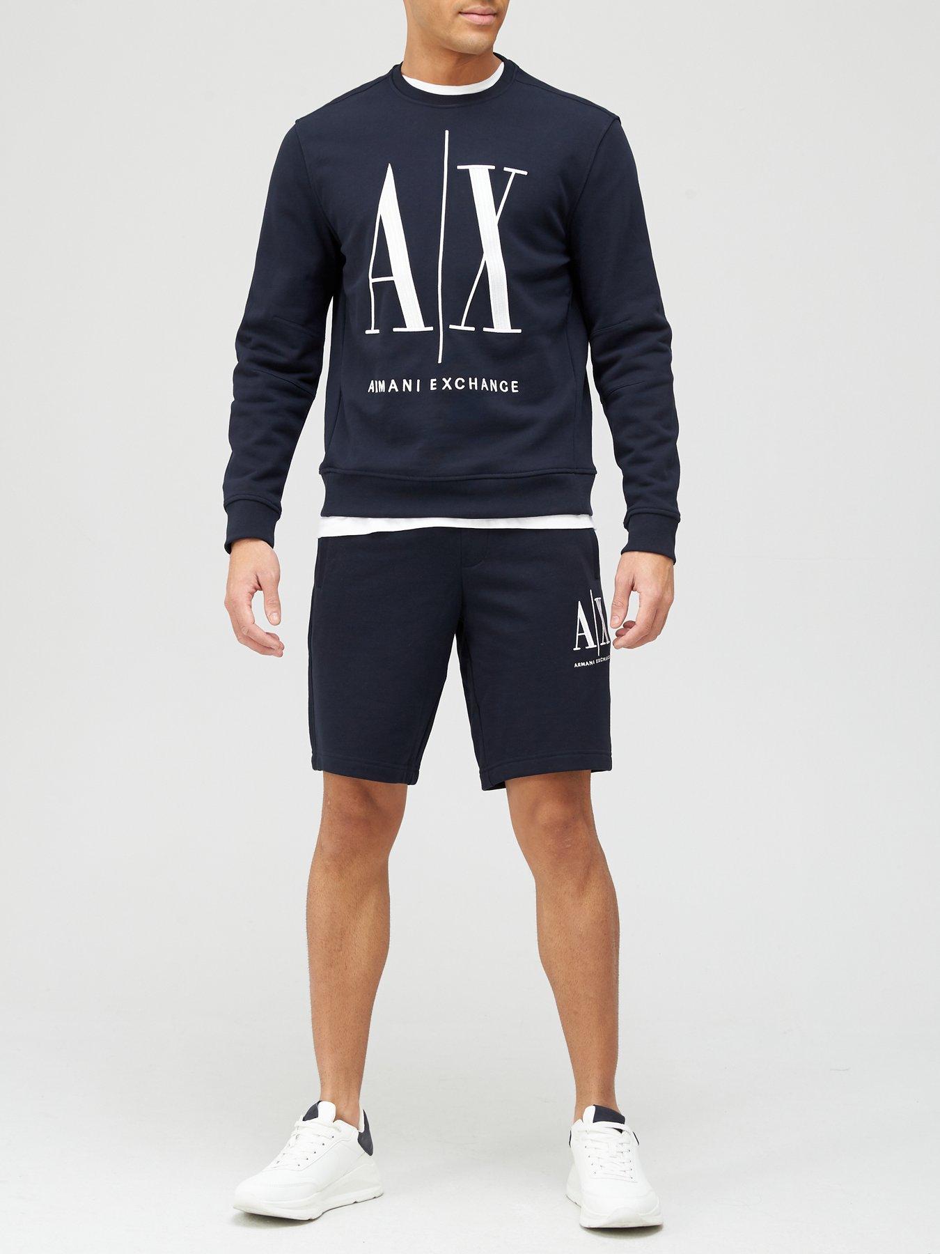 Embroidered Large Logo Crew Sweat Navy