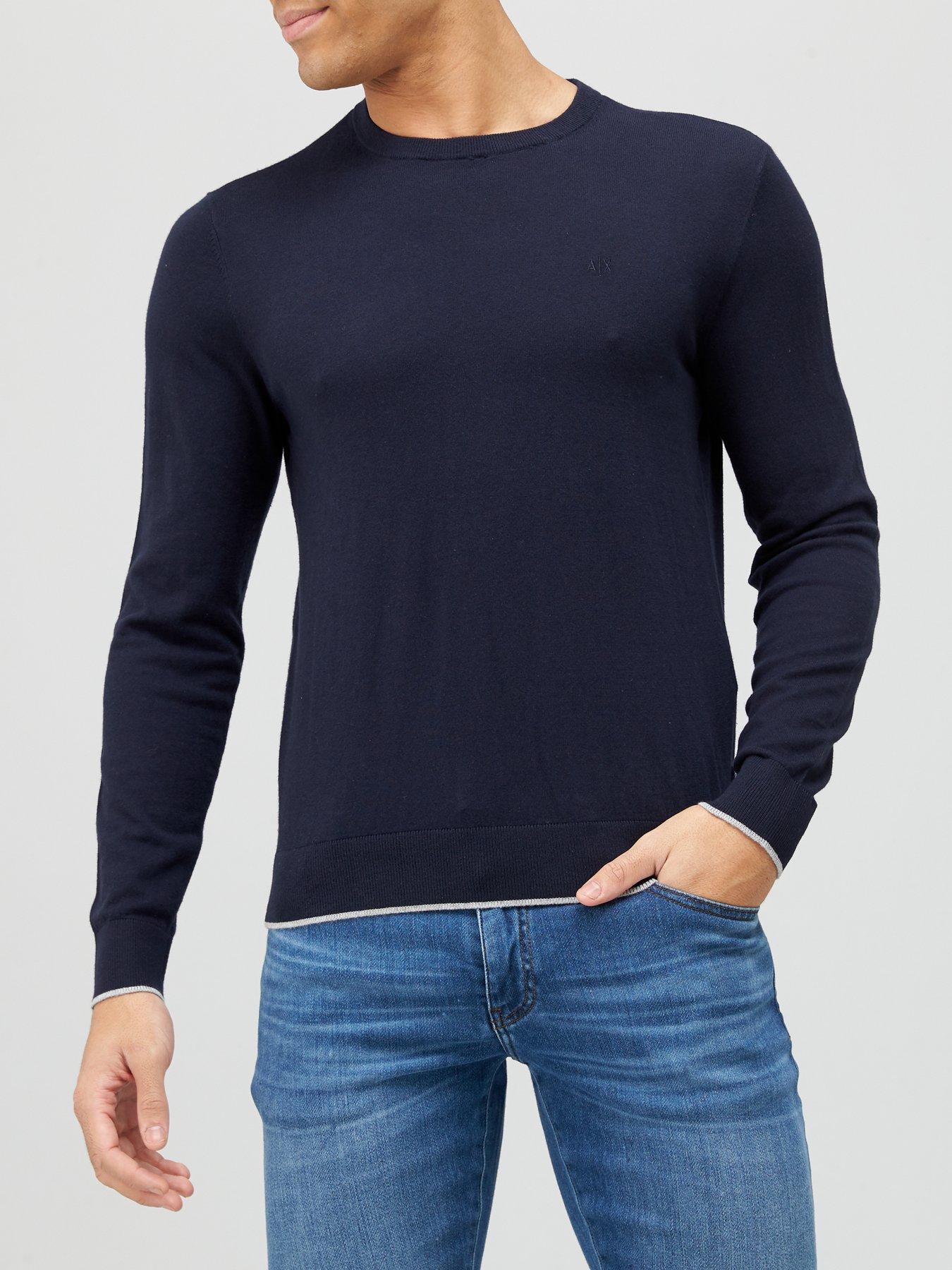 Armani Exchange Classic Knitted Jumper Navy littlewoods