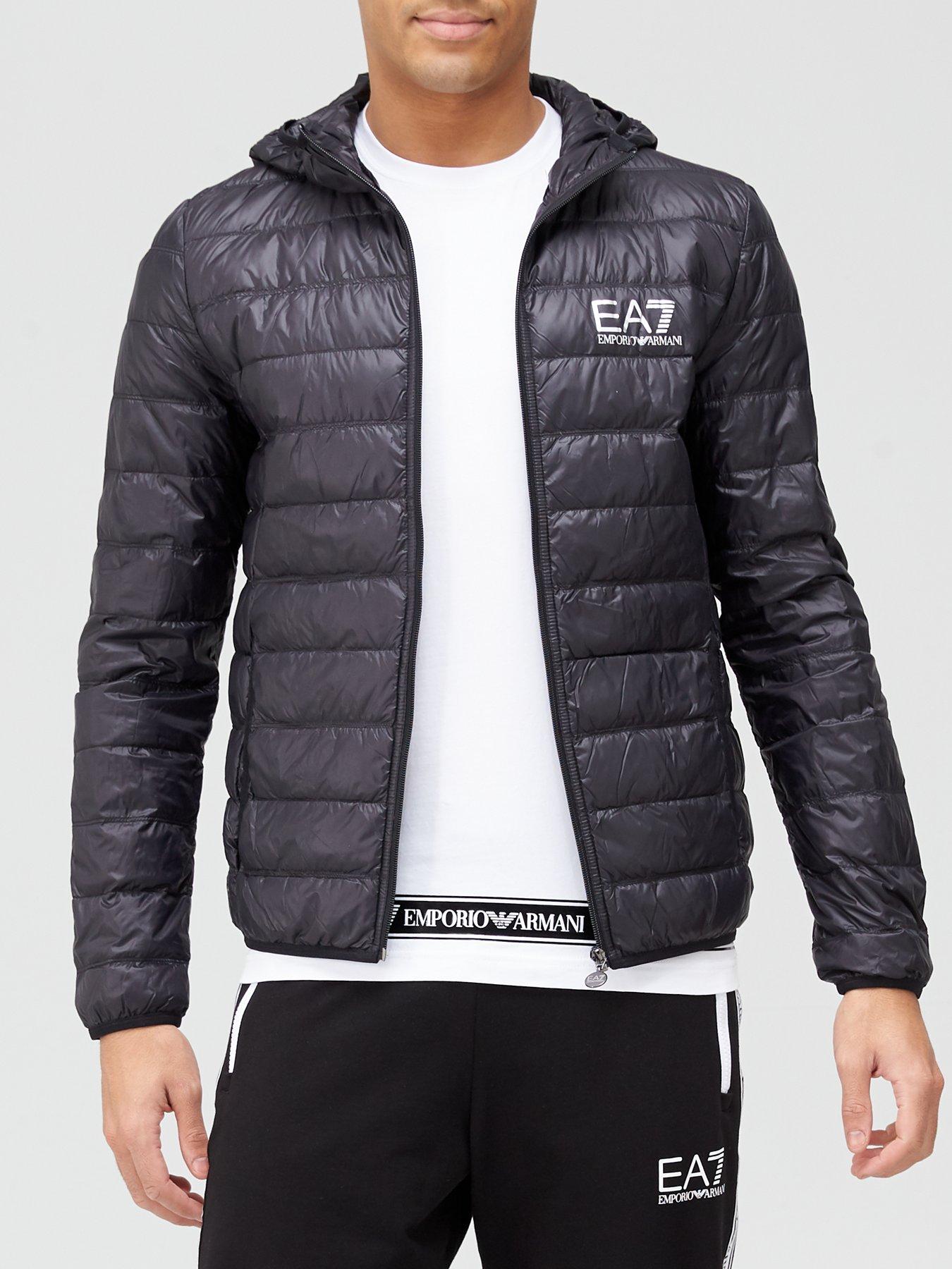 EA7 Emporio Armani Core ID Logo Padded Hooded Jacket Black littlewoods