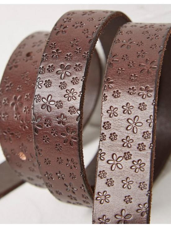 back image of fatface-daisy-embossed-leather-belt