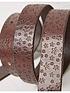  image of fatface-daisy-embossed-leather-belt
