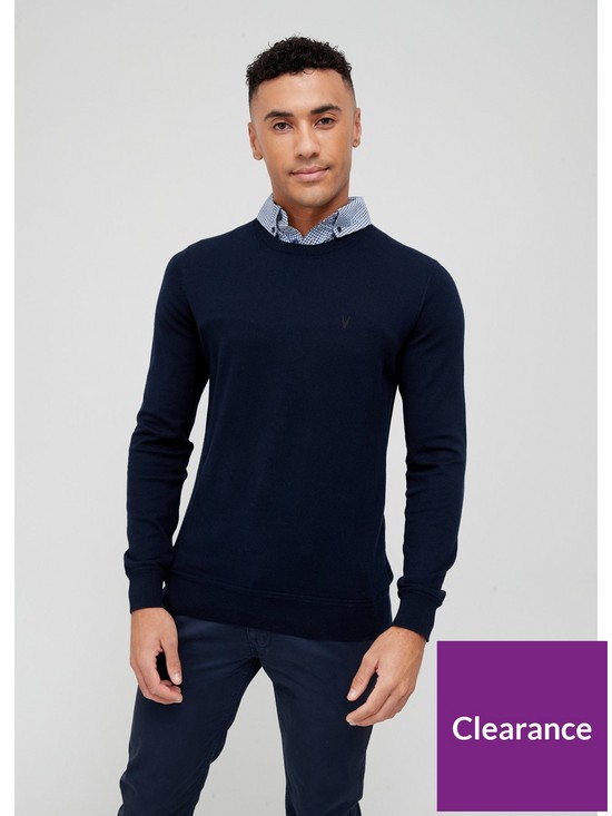 front image of very-man-cotton-rich-mock-shirt-knit-navynbsp