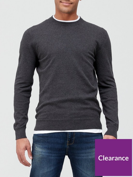 front image of very-man-cotton-rich-crew-neck-charcoal-marlnbsp