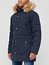  image of very-man-heritage-faux-fur-hooded-parka-navy
