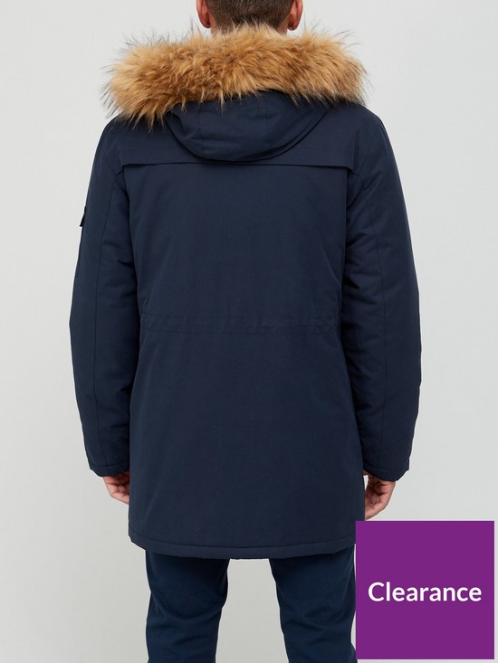 stillFront image of very-man-heritage-faux-fur-hooded-parka-navy