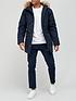  image of very-man-heritage-faux-fur-hooded-parka-navy