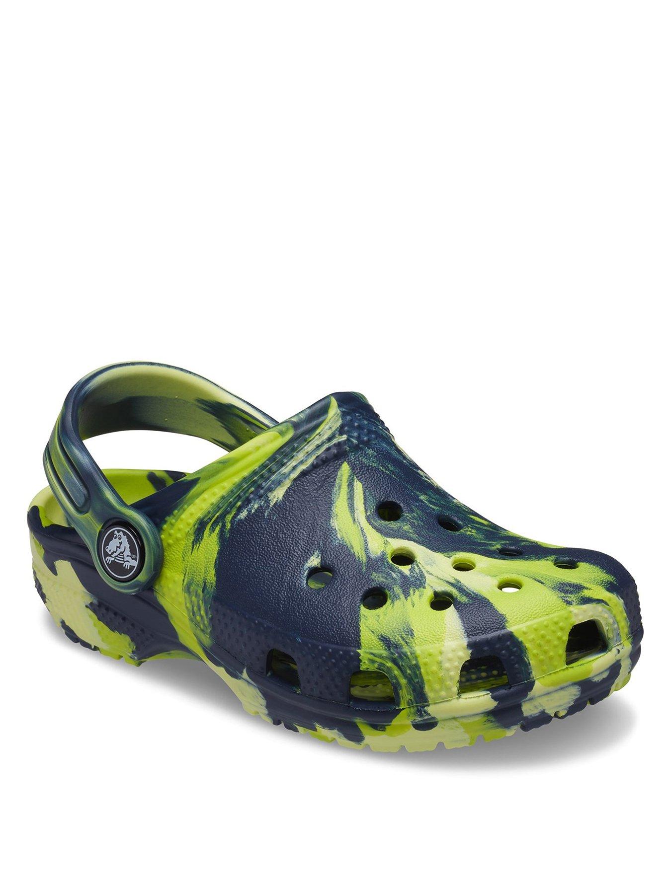 navy multi crocs
