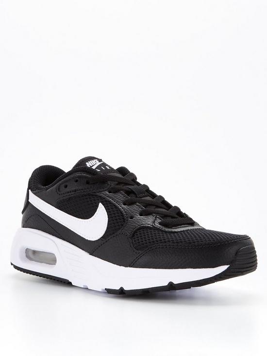 front image of nike-air-max-trainer-blackwhite