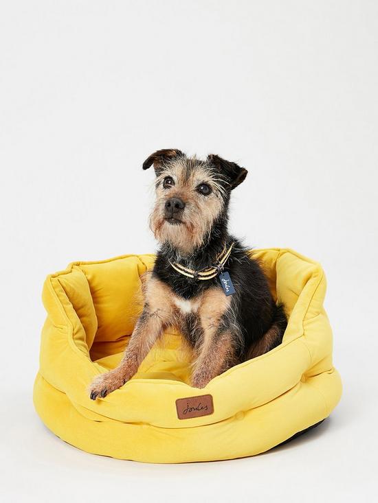 stillFront image of joules-chesterfield-pet-bed--nbspyellow