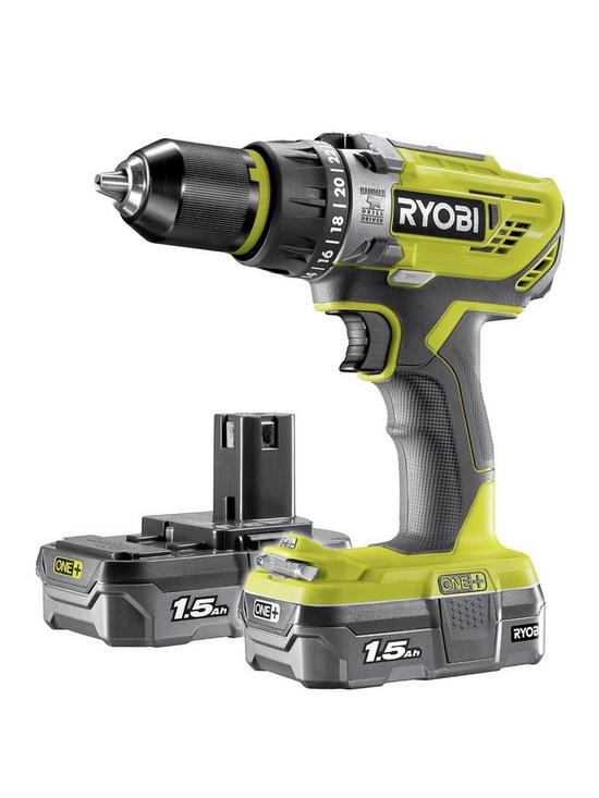 front image of ryobi-r18pd31-215s-18v-one-cordless-compact-combi-drill-starter-kit-2-x-15ah