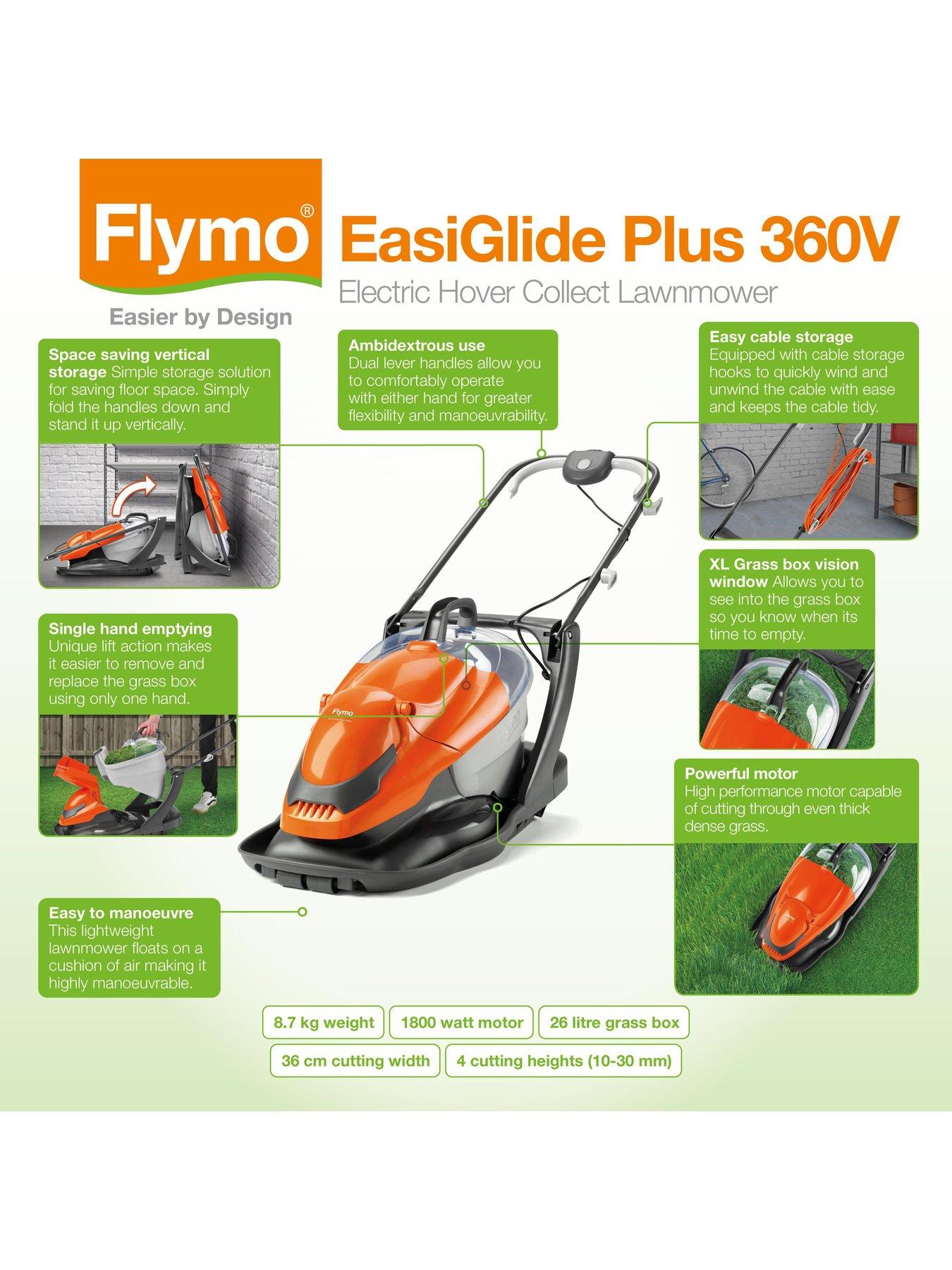 Flymo EasiGlide Plus 360V Corded Hover Collect Lawnmower littlewoods