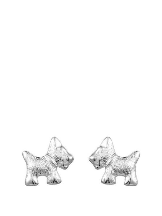 front image of the-love-silver-collection-sterling-silver-scottie-dog-stud-earrings