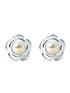  image of the-love-silver-collection-sim-pearl-flower-studs