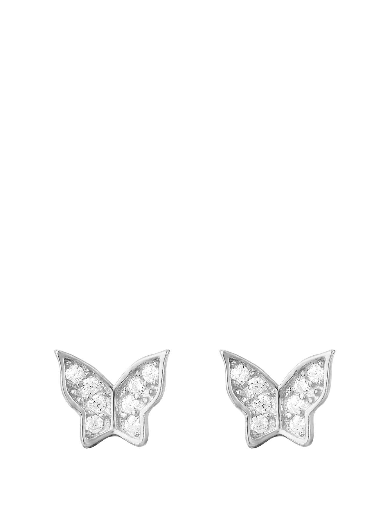 the-love-collection-butterfly-cz-stud-earrings