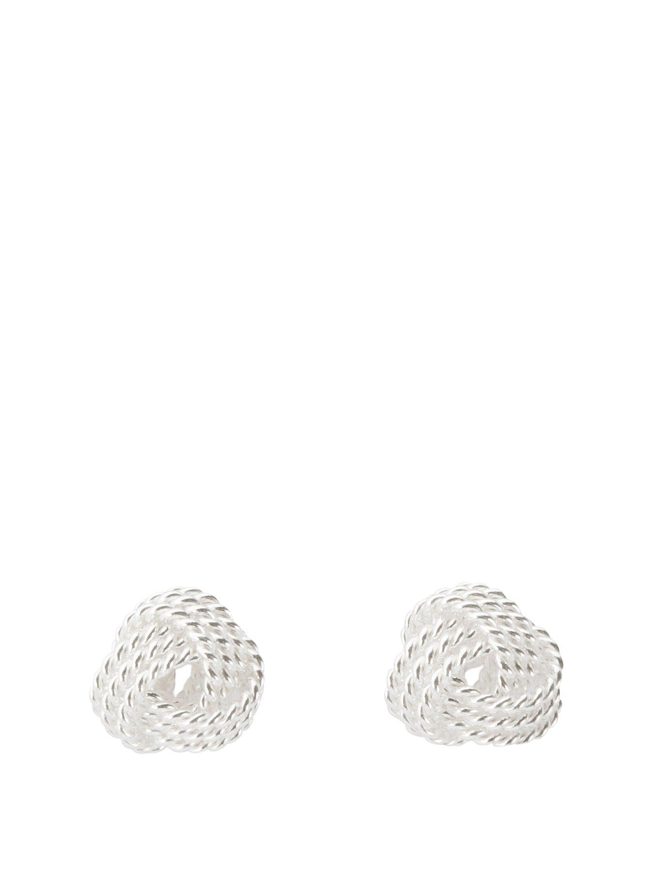 undefined Sterling Silver Knot Stud Earrings