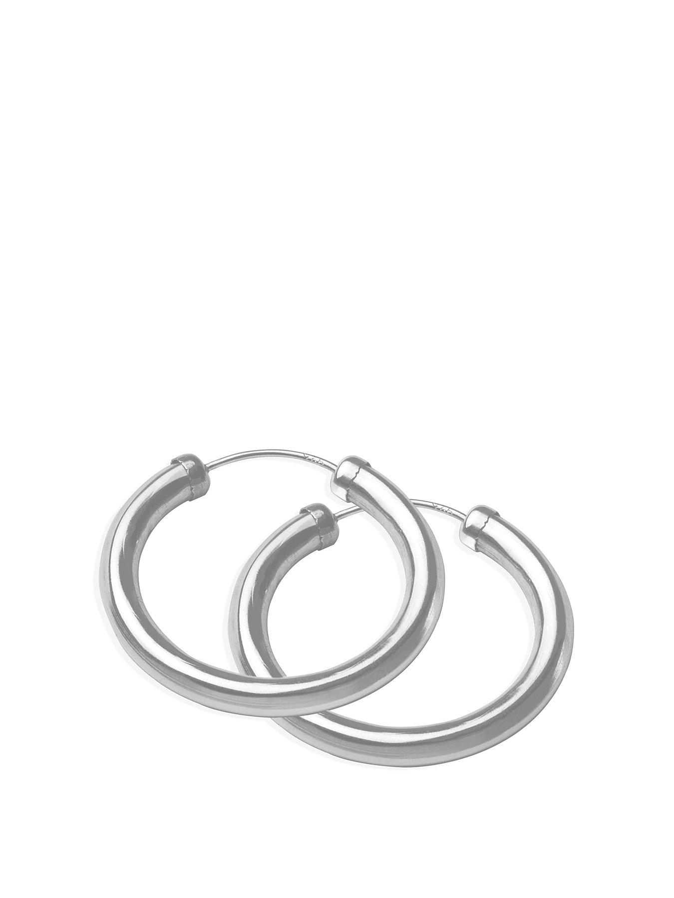  image of the-love-collection-the-love-silver-24mm-chunky-tube-hoops