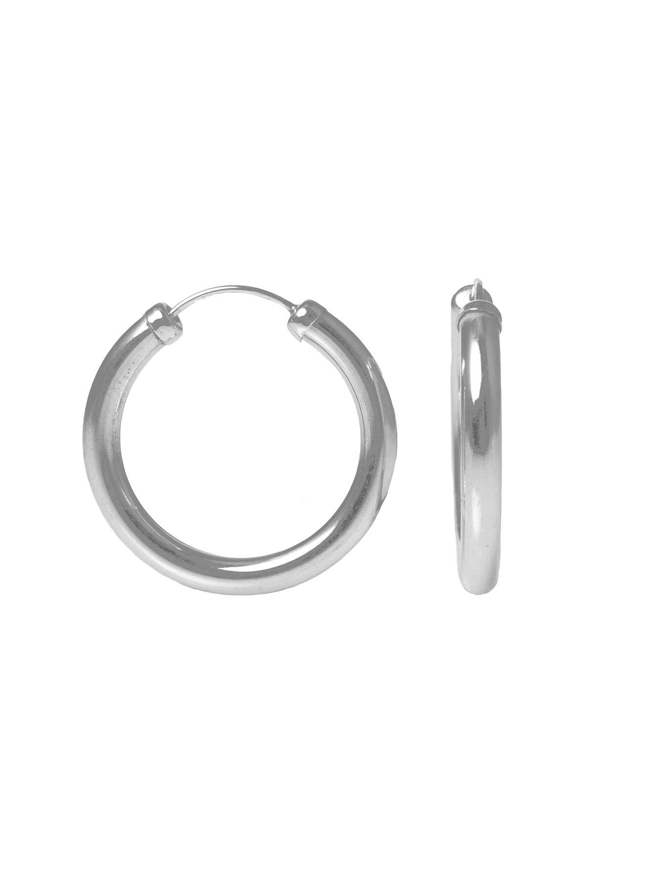  image of the-love-collection-the-love-silver-24mm-chunky-tube-hoops