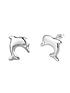  image of the-love-silver-collection-dolphin-studs-with-gift-box