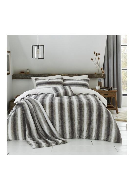 front image of by-caprice-mae-faux-fur-duvet-covernbspset-grey
