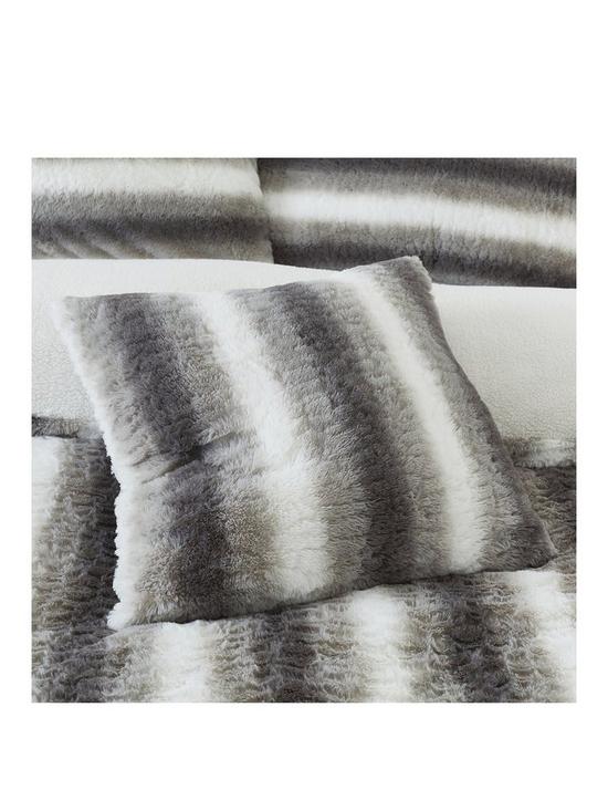 front image of by-caprice-mae-faux-fur-cushion-grey