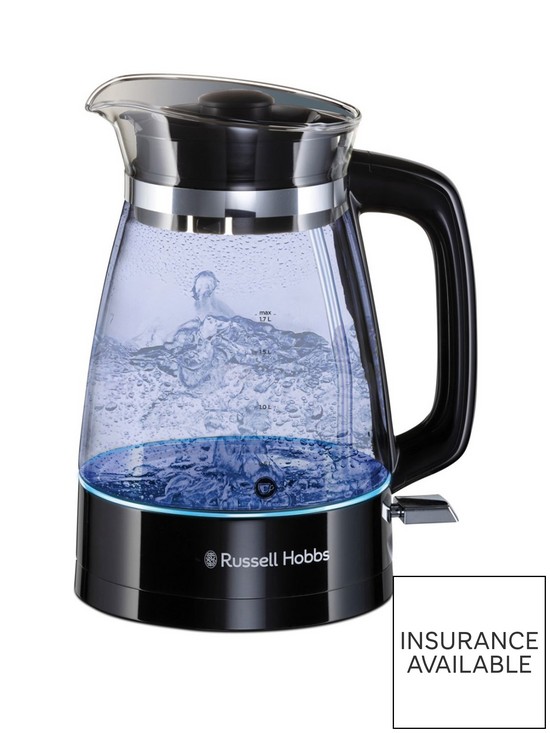 front image of russell-hobbs-hourglass-black-glass-kettle-26080