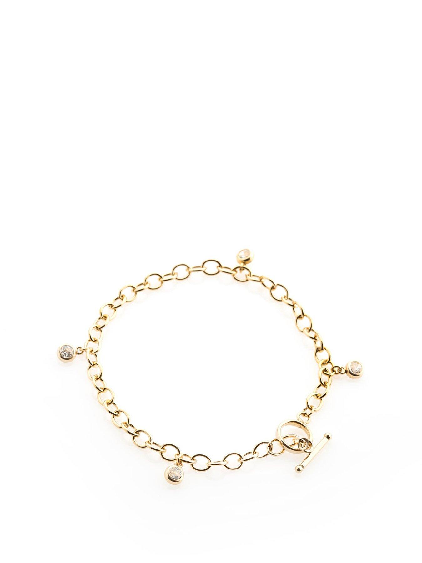 undefined Cubic Zirconia Charm T-bar Bracelet