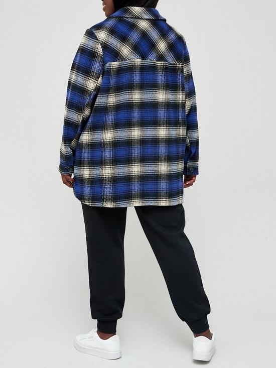 stillFront image of v-by-very-curve-shacket-blue-check