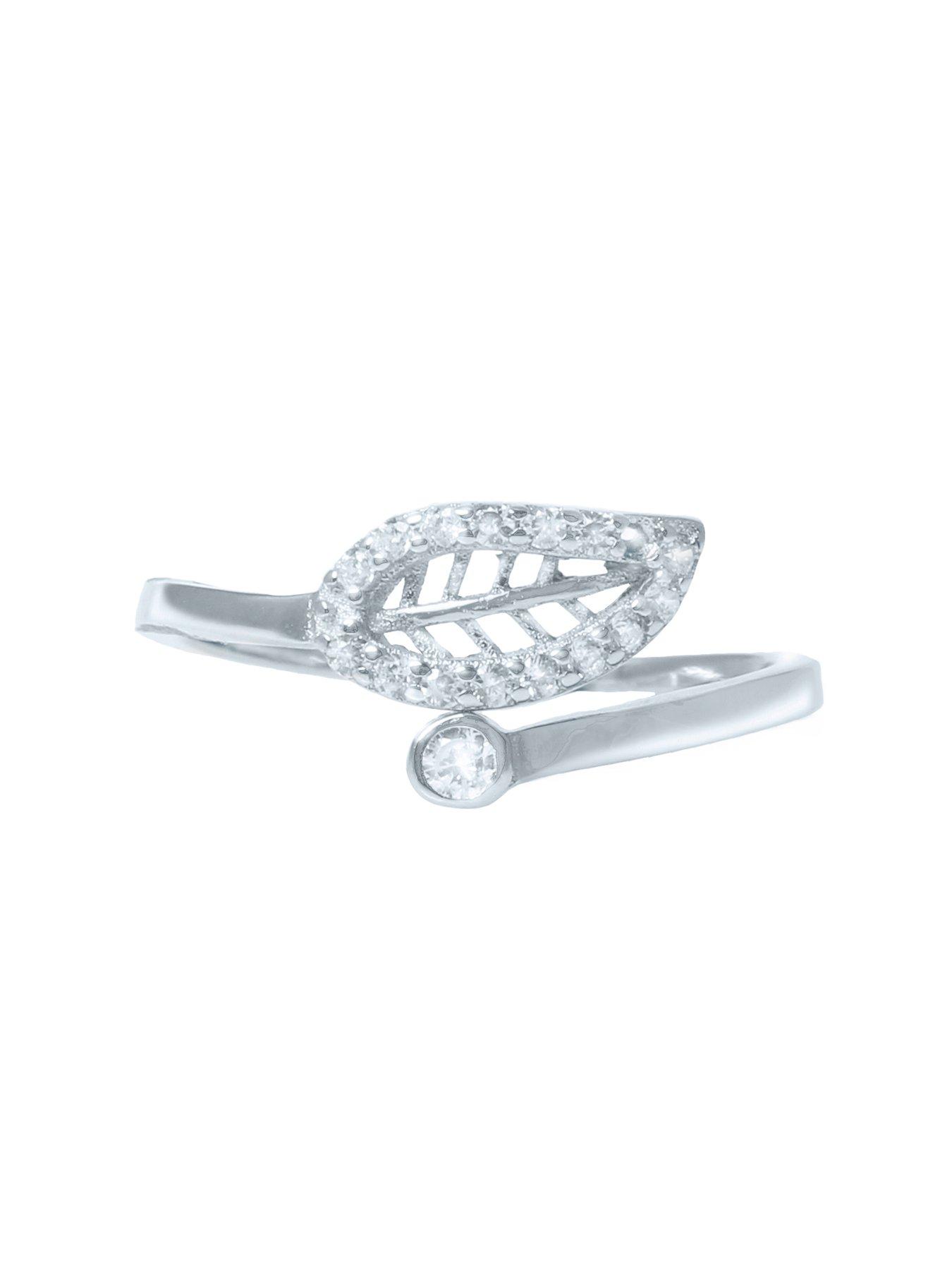  image of the-love-collection-leaf-cubic-zirconia-ring