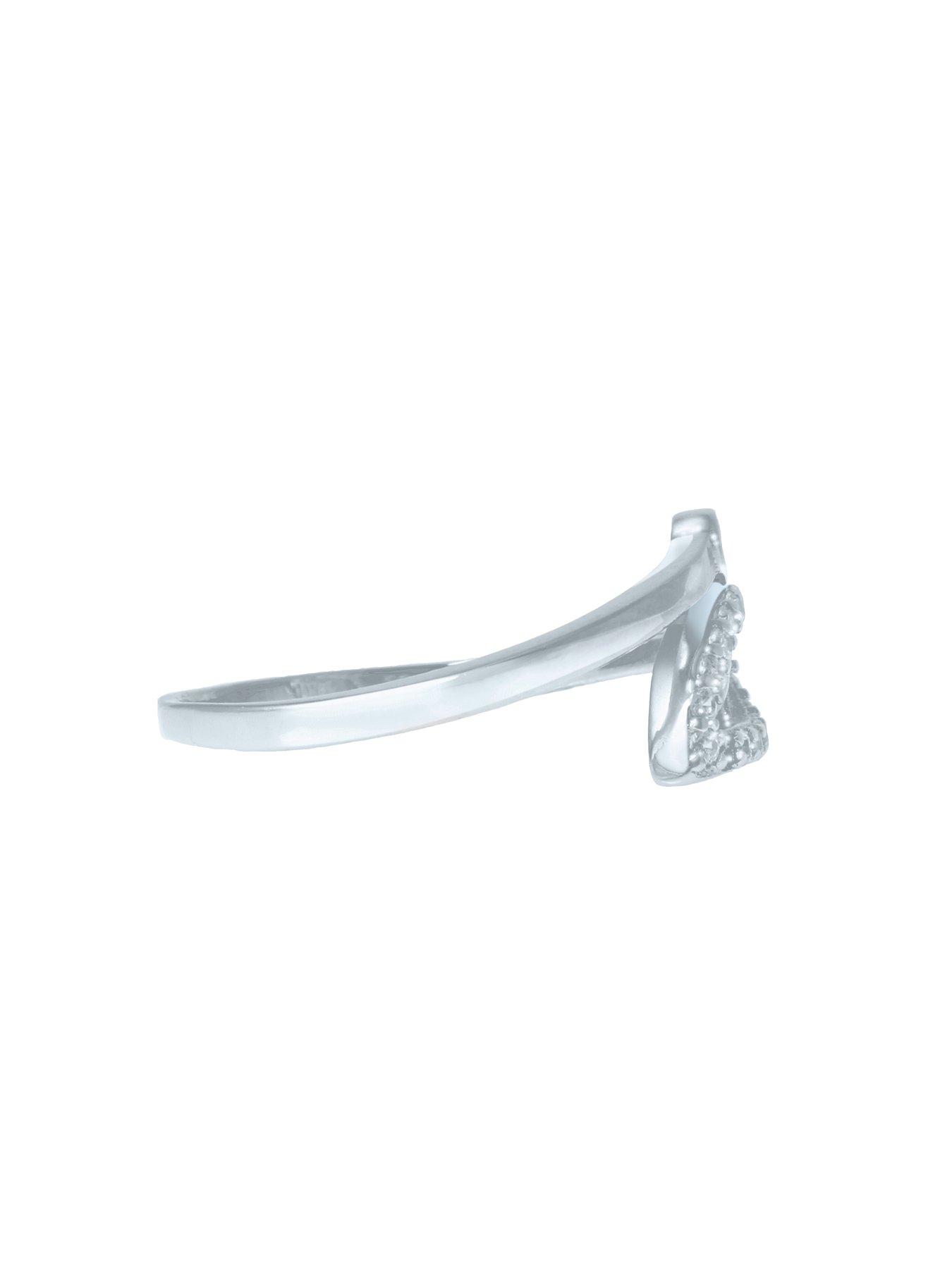  image of the-love-collection-leaf-cubic-zirconia-ring