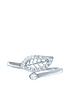  image of the-love-silver-collection-leaf-cubic-zirconia-ring