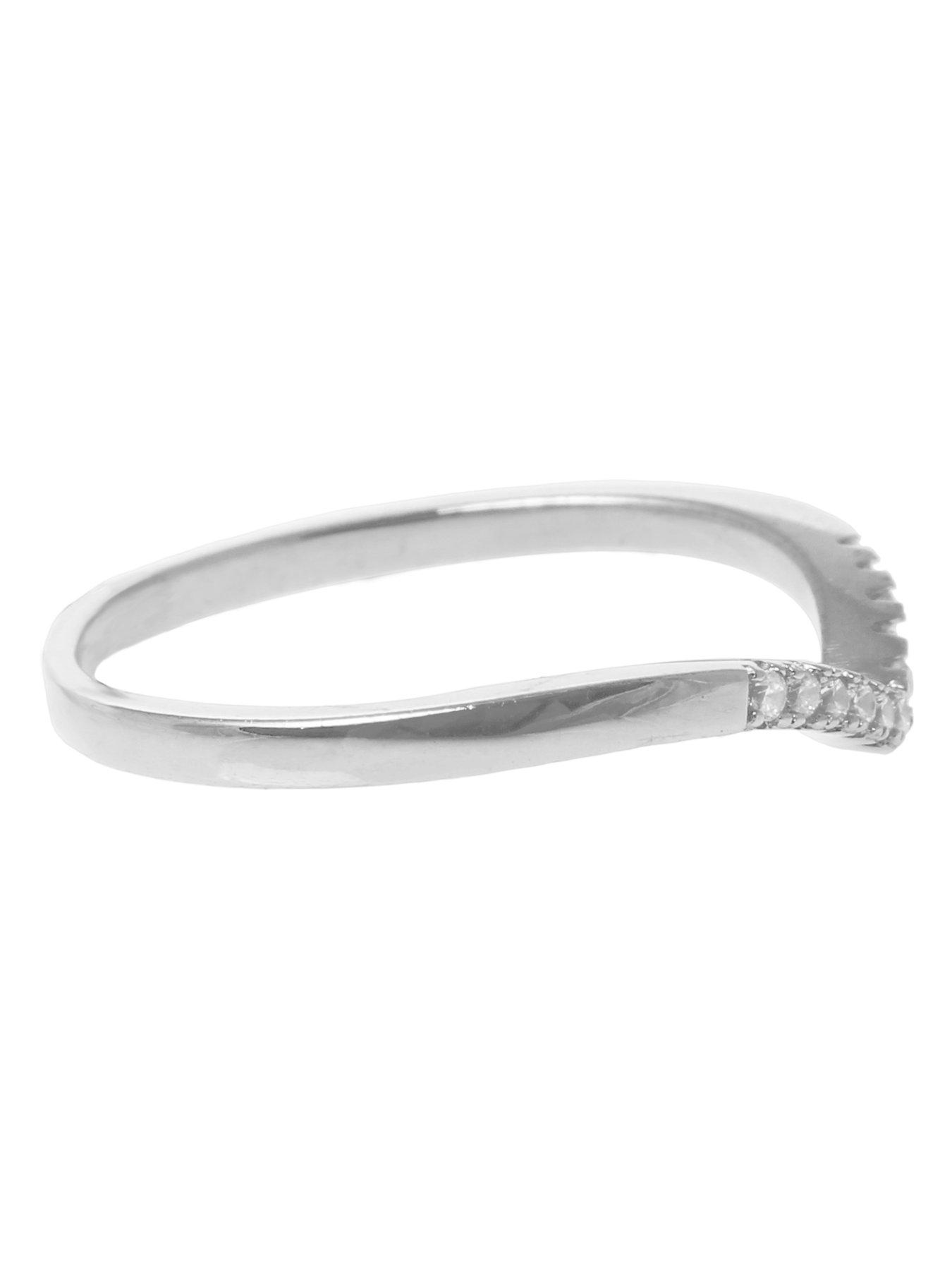 Image 2 of 5 of The Love Collection Wishbone Cubic Zirconia Ring